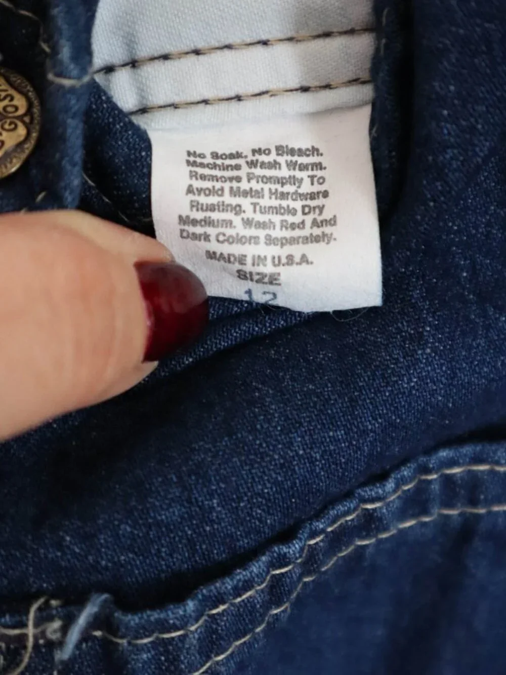 Vintage OshKosh B’gosh Vestbak Overalls Kids Size 12 Made USA 70s 80s Denim